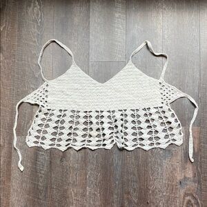 Cream Crochet Women crop Top